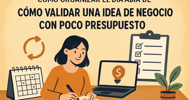 Cómo organizar el día a día para validar una idea de negocio con poco presupuesto eficazmente
